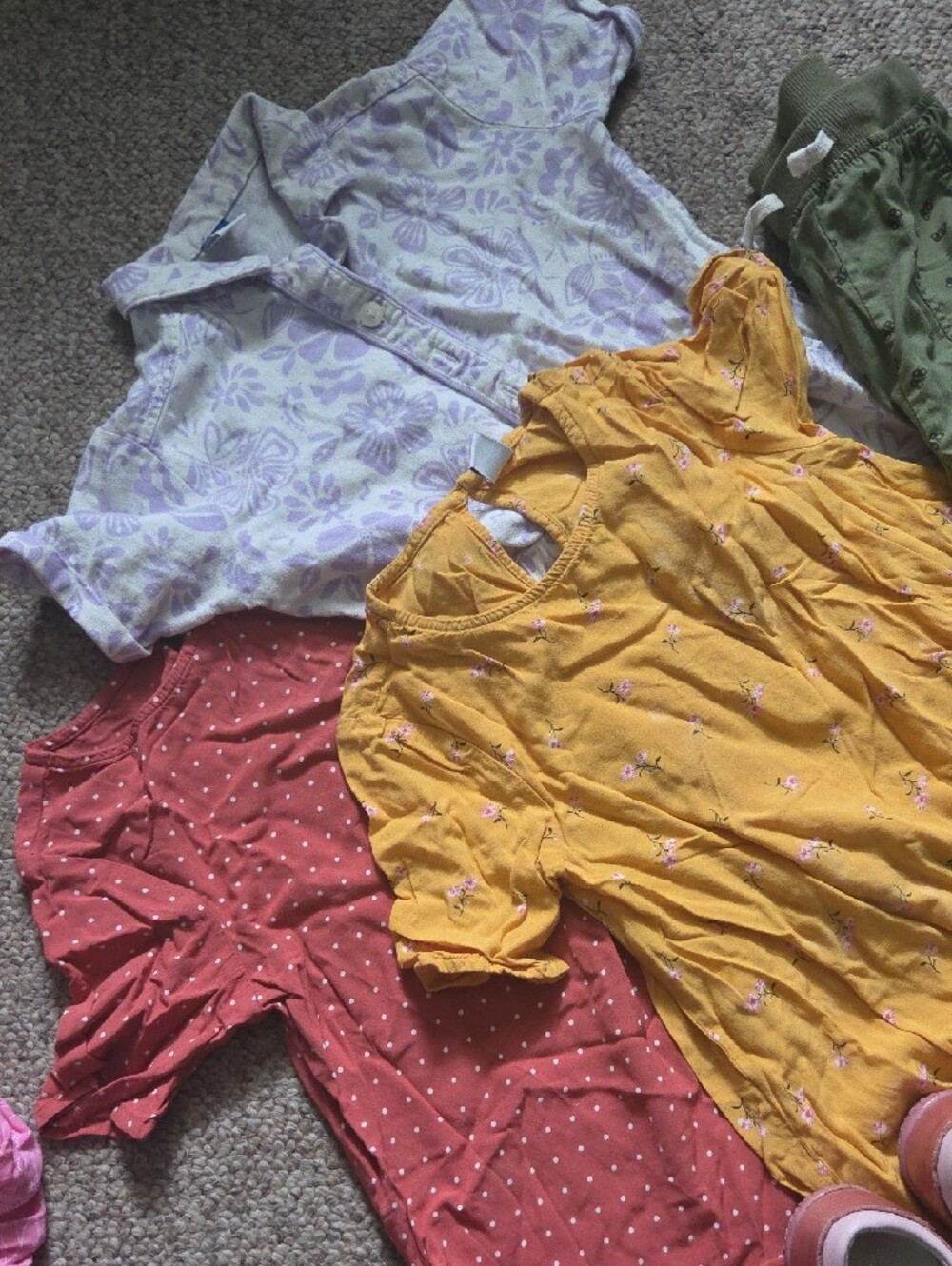 Toddler Size 5-6 Jumper Lot With Mary Jane Shoes Size 30 Floral Theme
